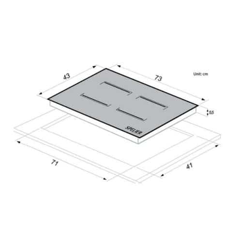 Kích thước của Bếp Từ Đôi Spelier SPE-IC 928 C