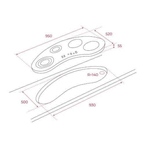 Kích thước của Bếp Từ Teka VRTC95 4I