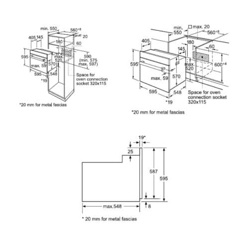 Lò nướng Bosch HBN211E2M 5 Kích thước lò nướng Bosch HBN211E2M