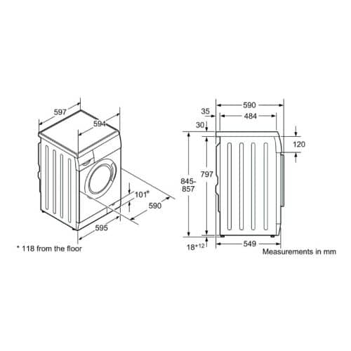 Máy giặt Bosch WAE18161SG 3 Kích thước máy giặt Bosch WAE18161SG