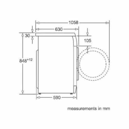 Kích thước máy giặt quần áo Bosch WAS28448ME