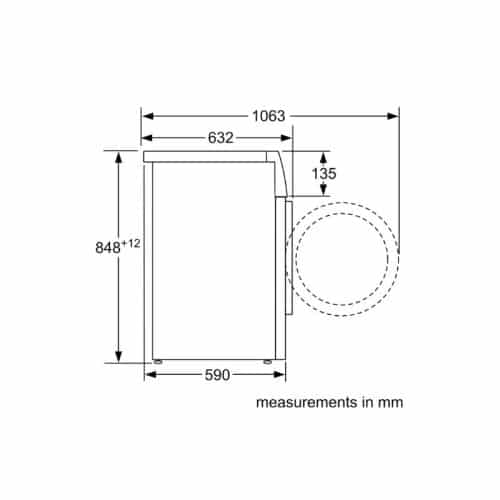 Kích thước máy giặt quần áo Bosch WAV28L40SG