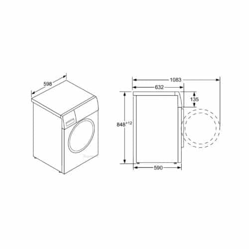 Kích thước máy giặt quần áo Bosch WAW28790HK
