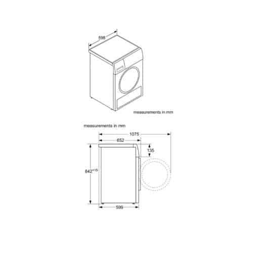 Máy giặt sấy quần áo Bosch WTN84201MY 6 Kích thước máy giặt sấy quần áo Bosch WTN84201MY