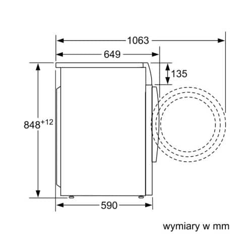Kích thước máy giặt quần áo Bosch WVG30441EU