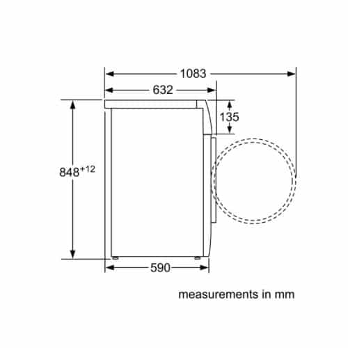 Kích thước máy giặt Bosch WVH28420GB