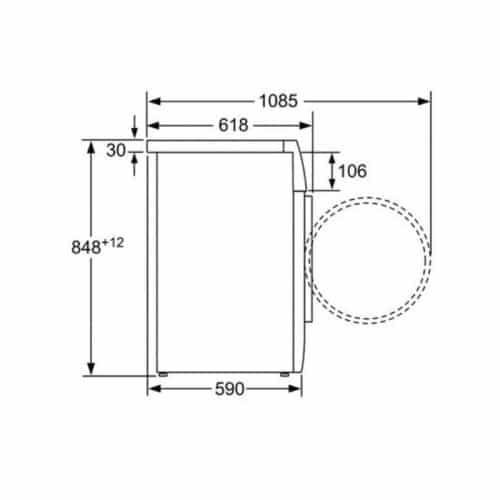 Kích thước máy giặt quần áo Bosch WVH30542EU