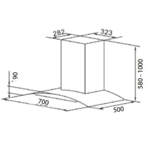 Kích thước của Máy hút mùi Chefs EH-R506E7G