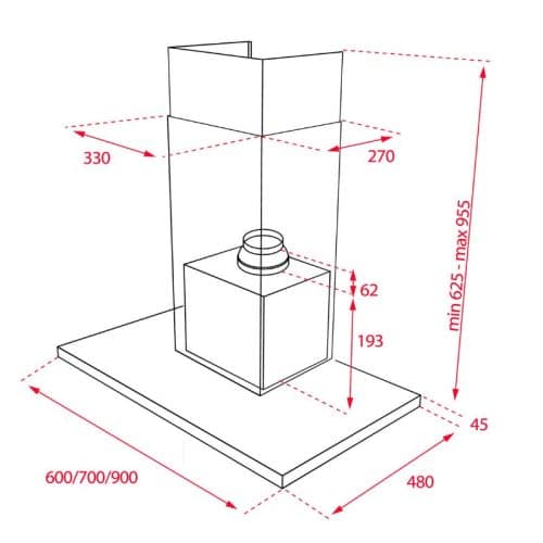 Kích thước của Máy hút mùi TEKA DSJ 750