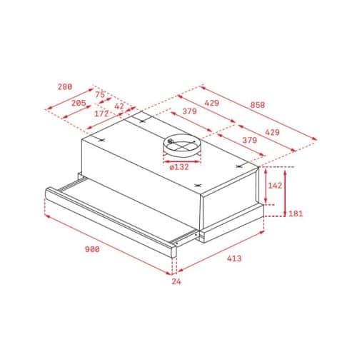 Kích thước của Máy hút mùi Teka TLR2 92 SS