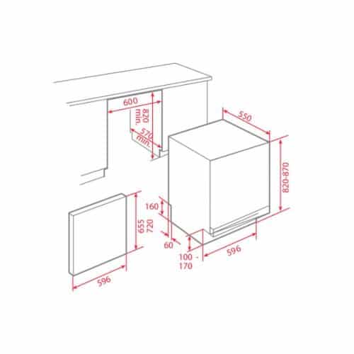 Máy rửa bát TEKA DW8 59 FI 5 Kích thước của Máy rửa bát TEKA DW8 59 FI