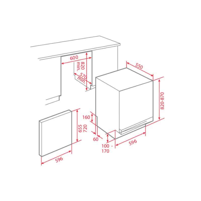 Kích thước của Máy rửa bát TEKA DW8 59 FI Kích thước của Máy rửa bát TEKA DW8 59 FI