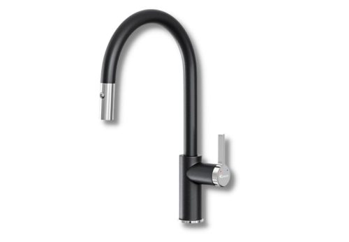 Vòi rửa bát rút dây Konox Alto Black