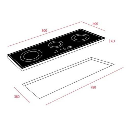Kích thước của Bếp điện Teka TRC 83631 TCS