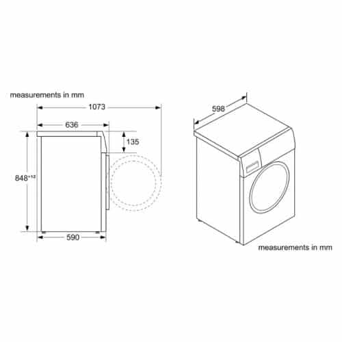 Kích thước máy giặt quần áo Bosch WGG234E0SG