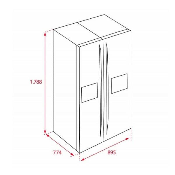 Kích thước của Tủ lạnh SBS Teka RLF 74925 SS EU Kích thước của Tủ lạnh SBS Teka RLF 74925 SS EU