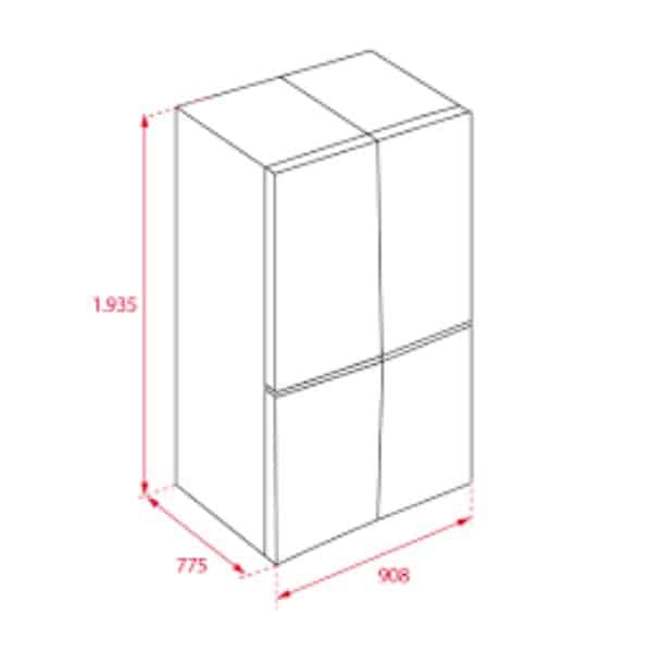 Kích thước của Tủ lạnh Teka RMF 77920 EU SS Kích thước của Tủ lạnh Teka RMF 77920 EU SS