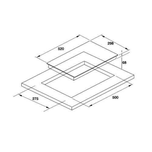 Kích thước bếp điện 2 vùng nấu Hafele HC R302A 536.01.620