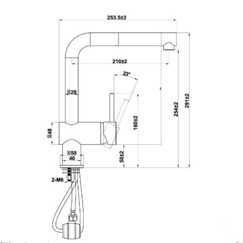 Kích thước Vòi rửa bát Hafele HT21-GH1P254 577.55.390 màu đen