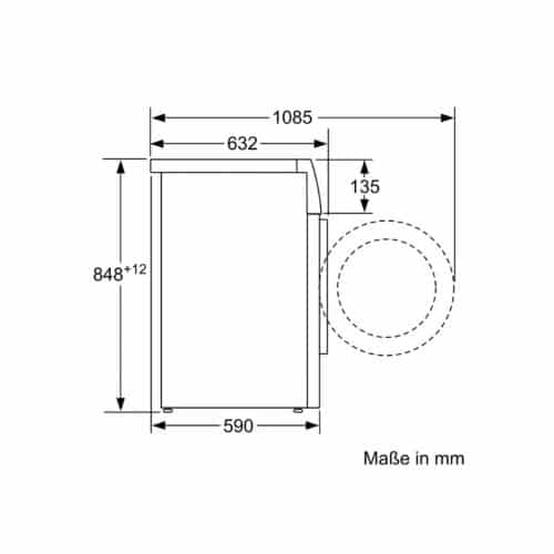 Kích thước máy giặt quần áo Bosch WAV28E43