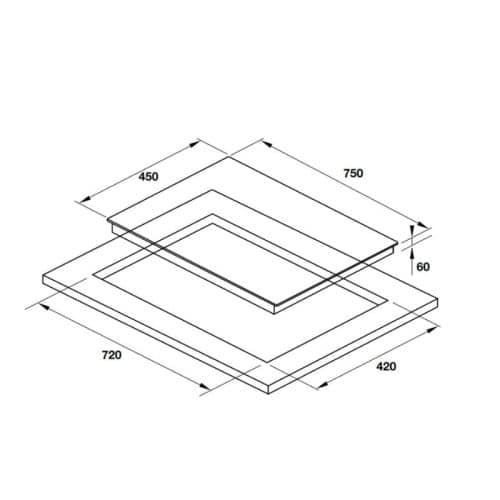 Kích thước của bếp từ Hafele HC-I752B 536.61.787
