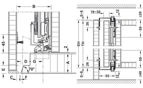Cửa trượt xoay bằng gỗ Hafele 408.30.590