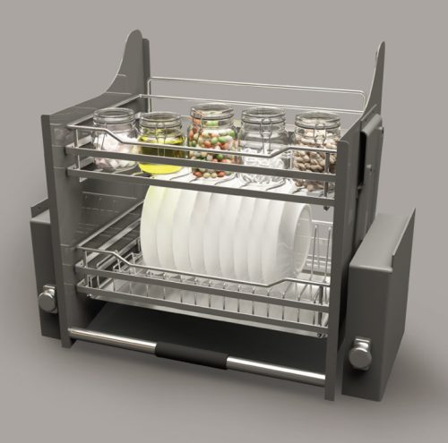 Rổ bát đĩa di động lướt tròn Lento Hafele 504.76.208 mạ chrome