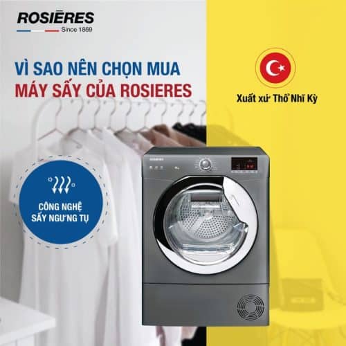 Xuất xứ Máy sấy độc lập 10kg Rosieres RILSC10DGR-04