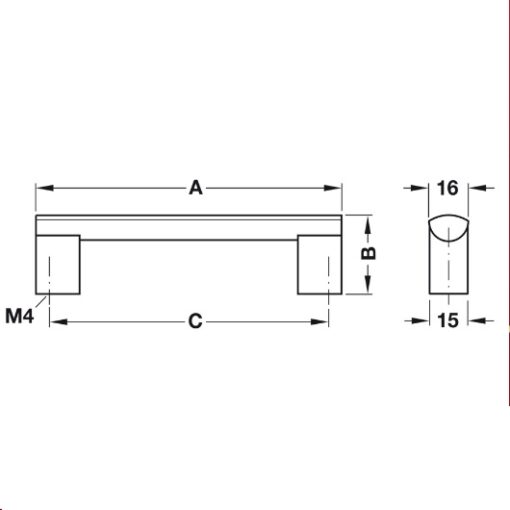 110.74.922_1 Tay Nắm Nhôm 140mm Hafele 110.74.922