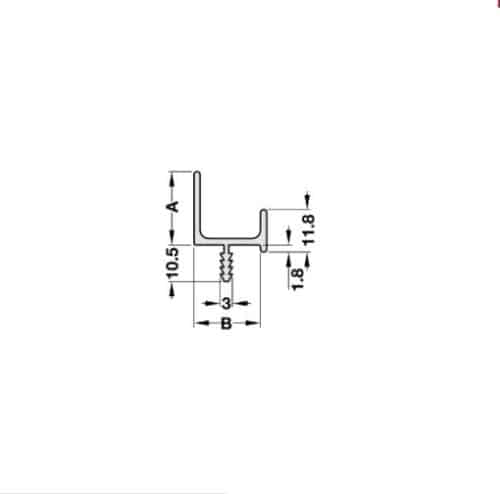 Tay nắm dạng thanh nhôm 3000mm Hafele 126.27.909 3 Tay Nắm Dạng Thanh Nhôm 3000mm Hafele 126.27.909