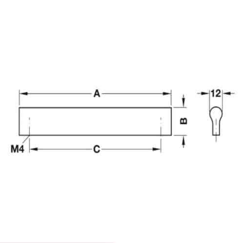 Tay nắm nhôm 244mm Hafele 155.01.105 3 Tay Nắm Nhôm 244mm Hafele 155.01.105