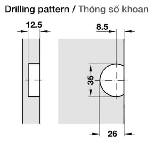 Bản lề cửa lật bằng gỗ Hafele 342.66.730 3 Bản lề cửa lật bằng gỗ Hafele 342.66.730