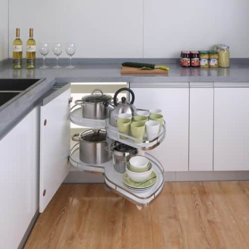 Kệ góc lá đáy composite màu trắng Inoxen KGM-180L
