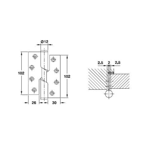 Bản lề nâng hạ Hafele 926.27.603 3 Kích thước của Bản lề nâng hạ Hafele 926.27.603