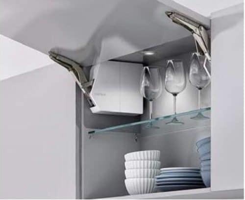 Bộ tay nâng Free Flap 3.15 E Hafele 372.29.703 nắp xám