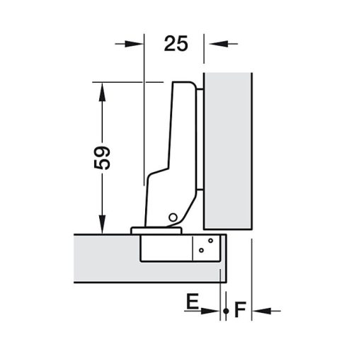 Bản lề trùm nửa Hafele 311.90.021