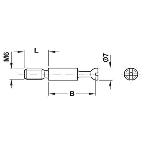 Thân ốc liên kết ván dày 12mm Hafele 262.27.941 3 Kích thước của Thân ốc liên kết ván dày 12mm Hafele 262.27.941