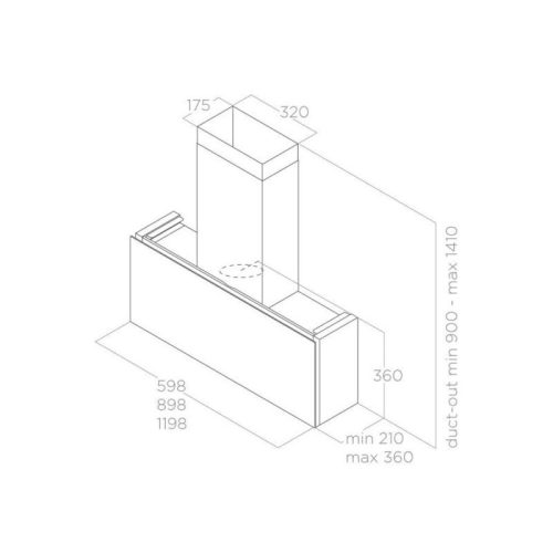 Kích thước máy hút mùi áp tường Elica RULES BL/F/60 PRF0163752