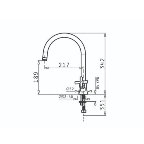 Thiết kế của vòi rửa chén Elica Alegreto Chrome 95131001