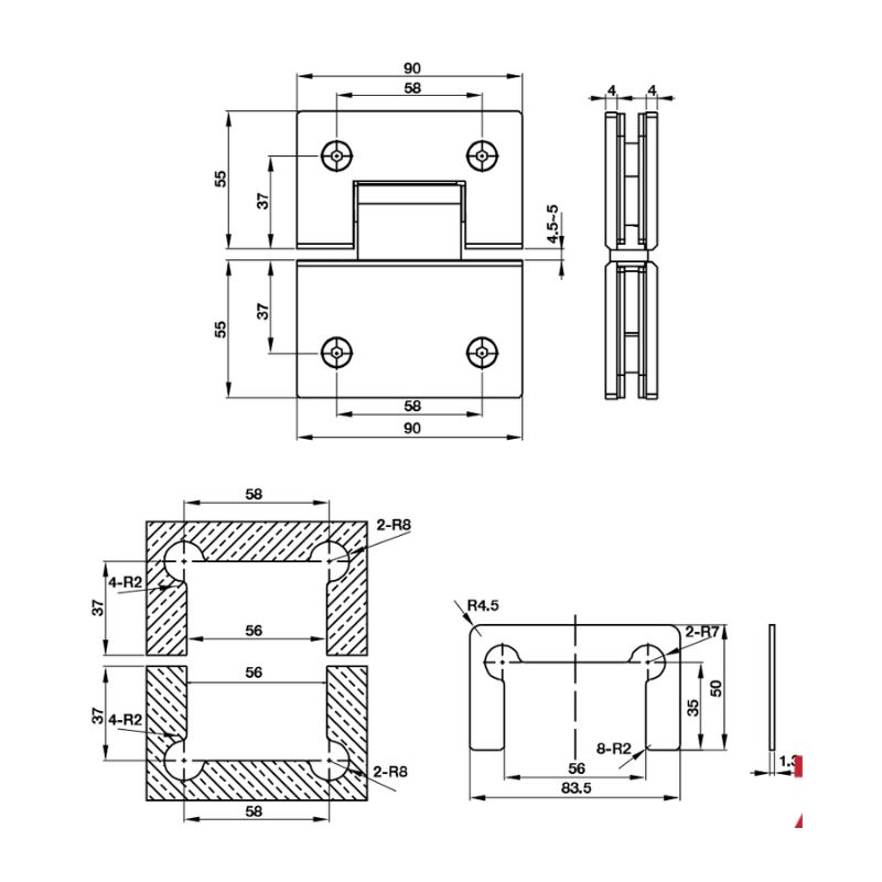 Kích thước bản lề kính Hafele 180 độ Bauma 981.77.947 Kích thước bản lề kính Hafele 180 độ Bauma 981.77.947