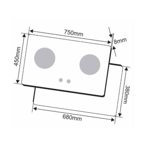 Kích thước bếp gas âm Sevilla SV-209B