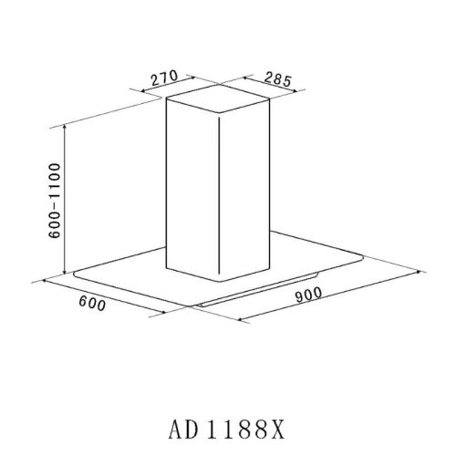 Kích thước máy hút mùi Brandt AD1188X