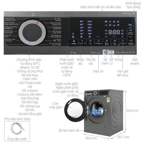 Máy giặt Bosch 10kg WGG254A0VN cửa trước