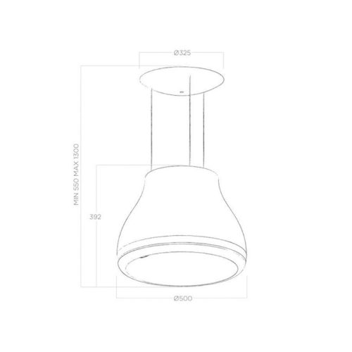 Kích thước máy hút mùi Elica SHINING CAST IRON/F/50