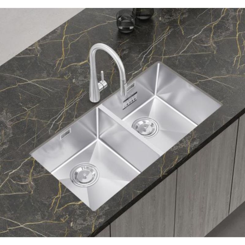 Hình ảnh chậu rửa bát inox 2 hố Eurogold EUC28746EB Hình ảnh chậu rửa bát inox 2 hố Eurogold EUC28746EB