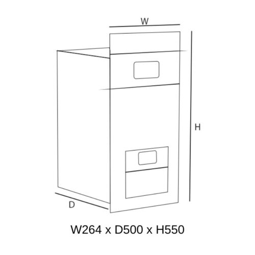 Thùng gạo gương nút nhấn Eurogold CB300S 3 Kích thước thùng gạo gương nút nhấn Eurogold CB300S