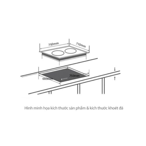 Bếp từ đôi Junger NKD-22+ lắp âm 4 Kích thước bếp từ đôi Junger NKD-22+ lắp âm