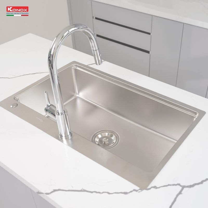 Ảnh chậu rửa bát chống xước Konox Top Mount Sink KN8151TS Dekor Basic Ảnh chậu rửa bát chống xước Konox Top Mount Sink KN8151TS Dekor Basic
