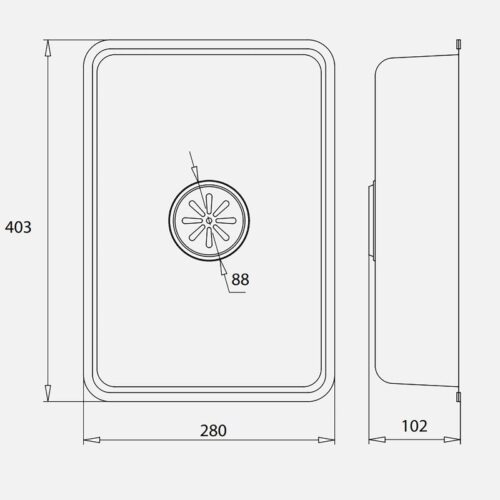 Chậu rửa nhỏ inox Kluger KSWB-402FS 5 Kích thước chậu rửa phụ inox Kluger KSWB-402FS