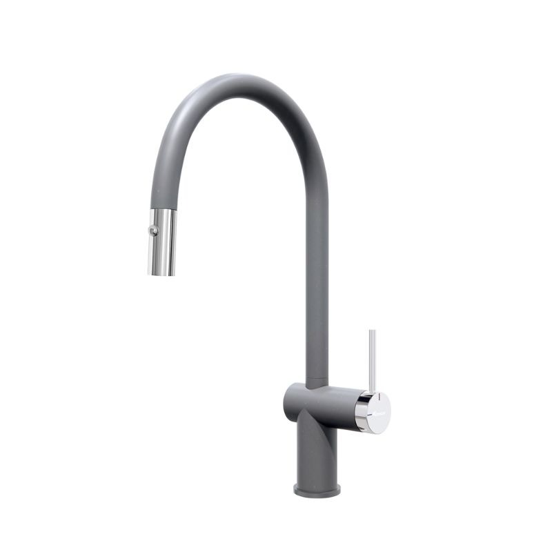 Vòi rửa bát nóng lạnh Konox Resta Grey có dây rút Vòi rửa bát nóng lạnh Konox Resta Grey có dây rút